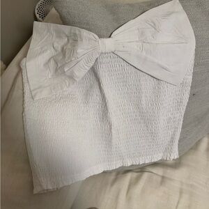 Live 4 Truth White Textured Mini Skirt with Bow